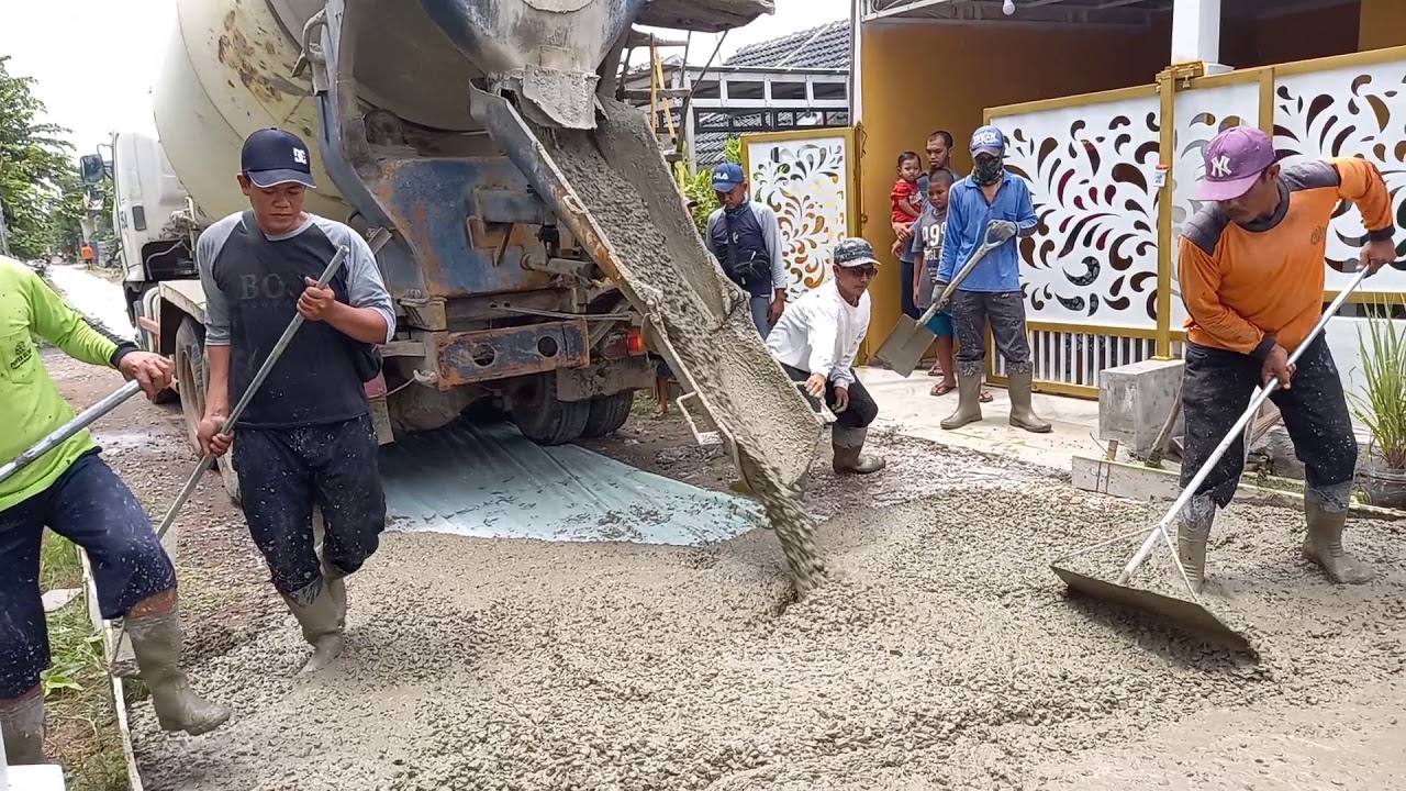 proses pengecoran jalan truck molen
