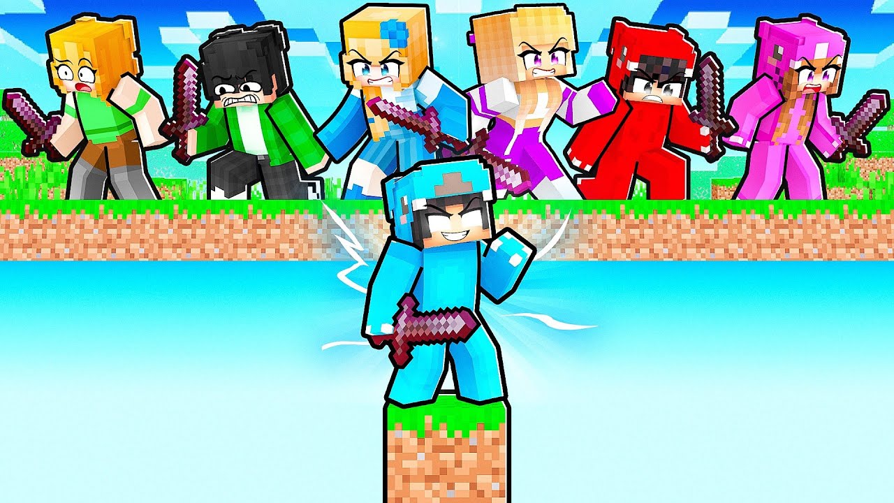 HUNTERS vs ONE BLOCK SPEEDRUNNER In Minecraft!
