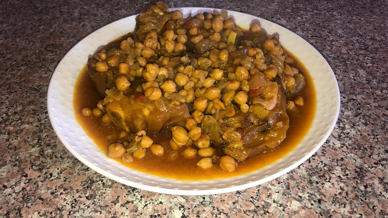 الذ كرعين البقر 🐄 بالحمص والزبيب كيجيو معلكين على طريقة ماما وحماتي