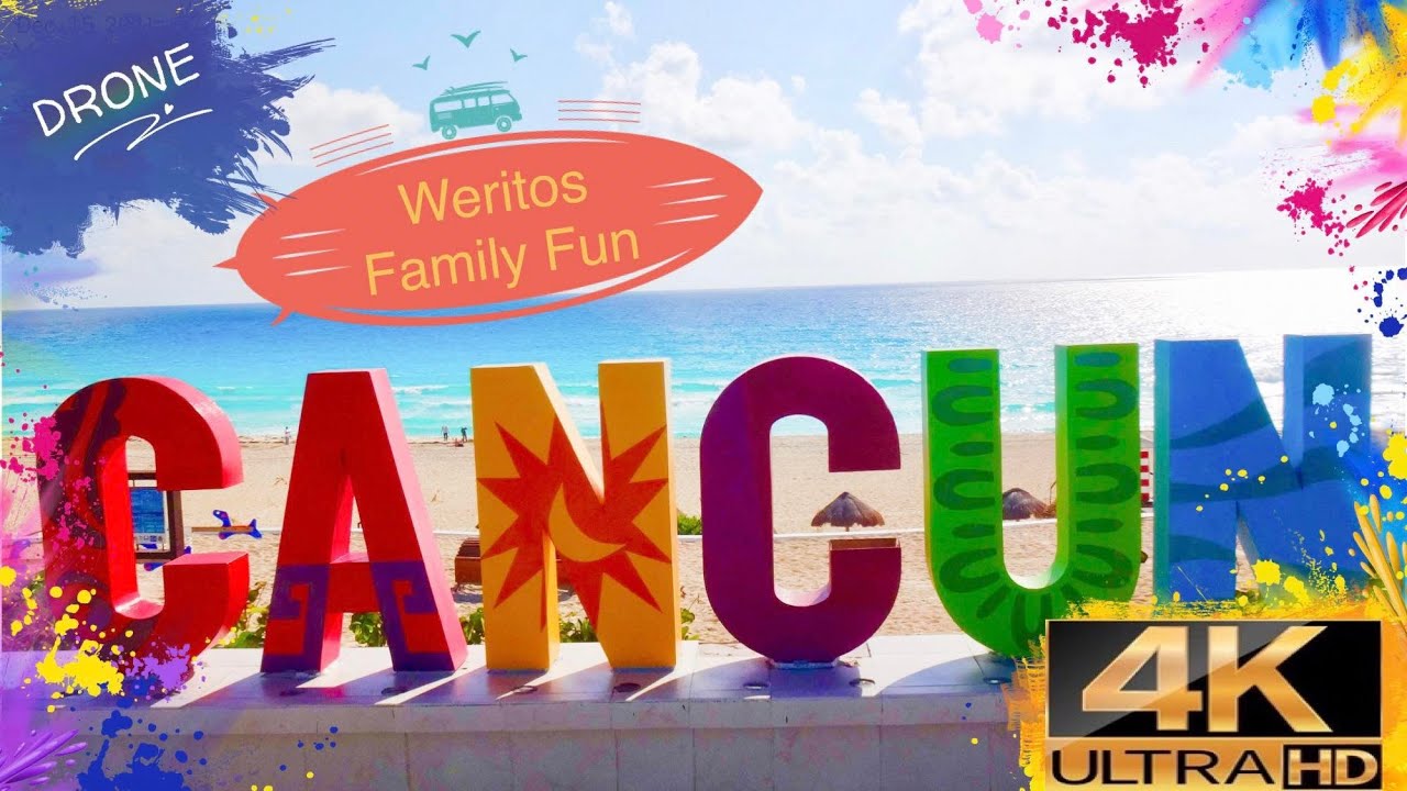 Cancun Playa Delfines Drone 4K