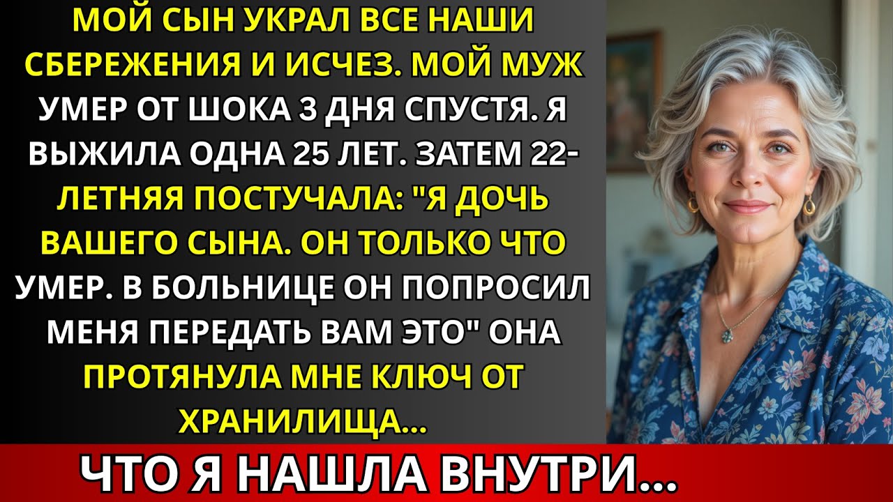 Мой сын исчез с нашими сбережениями, а через 25 лет его дочь принесла ключ, оставленный им.