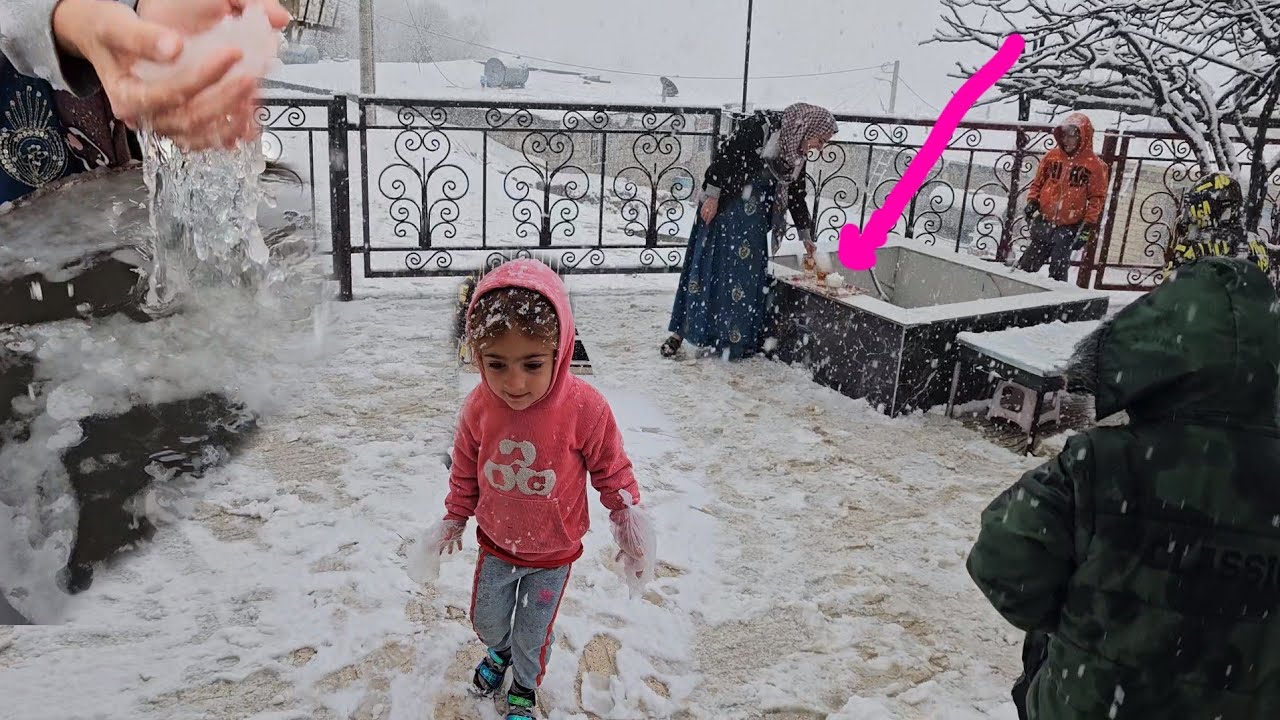  😊:White Winter in Cheliteh Village ❄️ | With Parvin Khayyat’s Kidsا 👌
