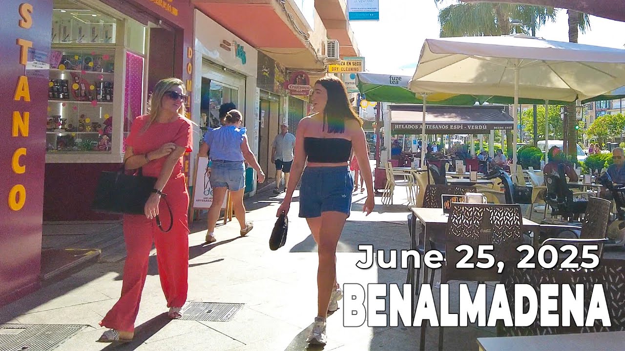 Benalmadena June 25, 2025 Walking Tour Malaga Costa del Sol Spain [4K]