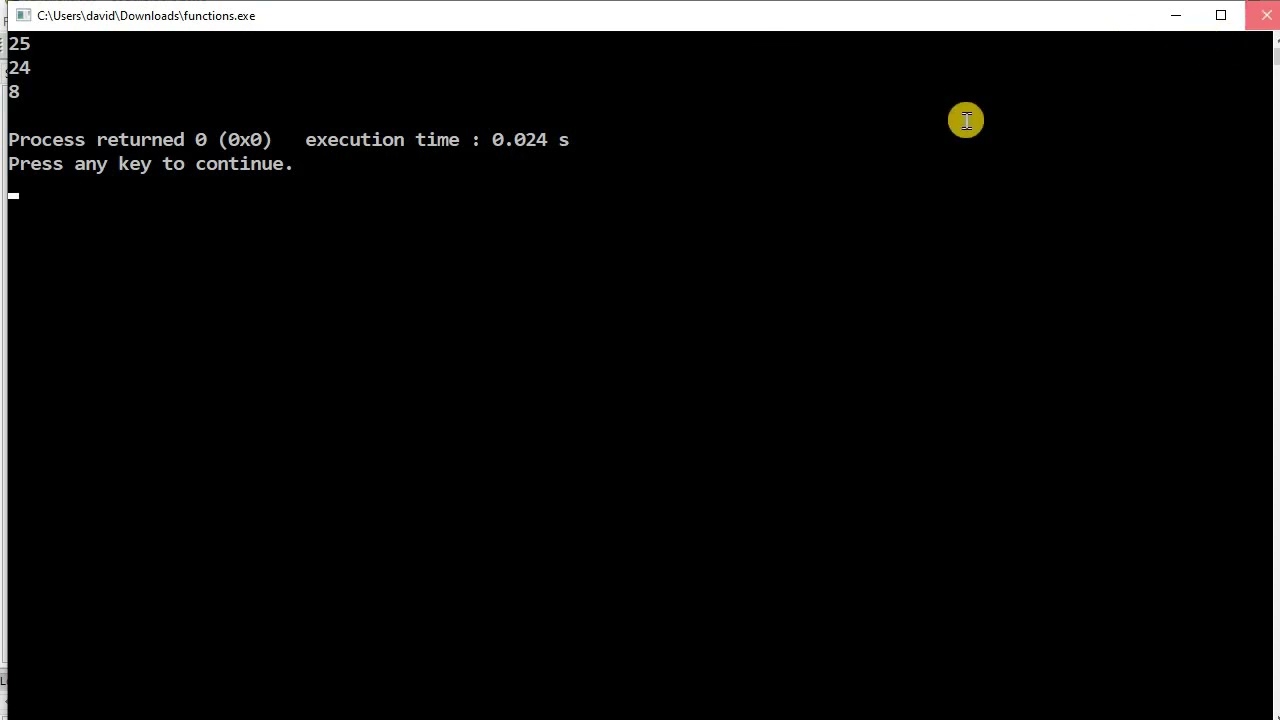 C++ Intro to Writing Functions