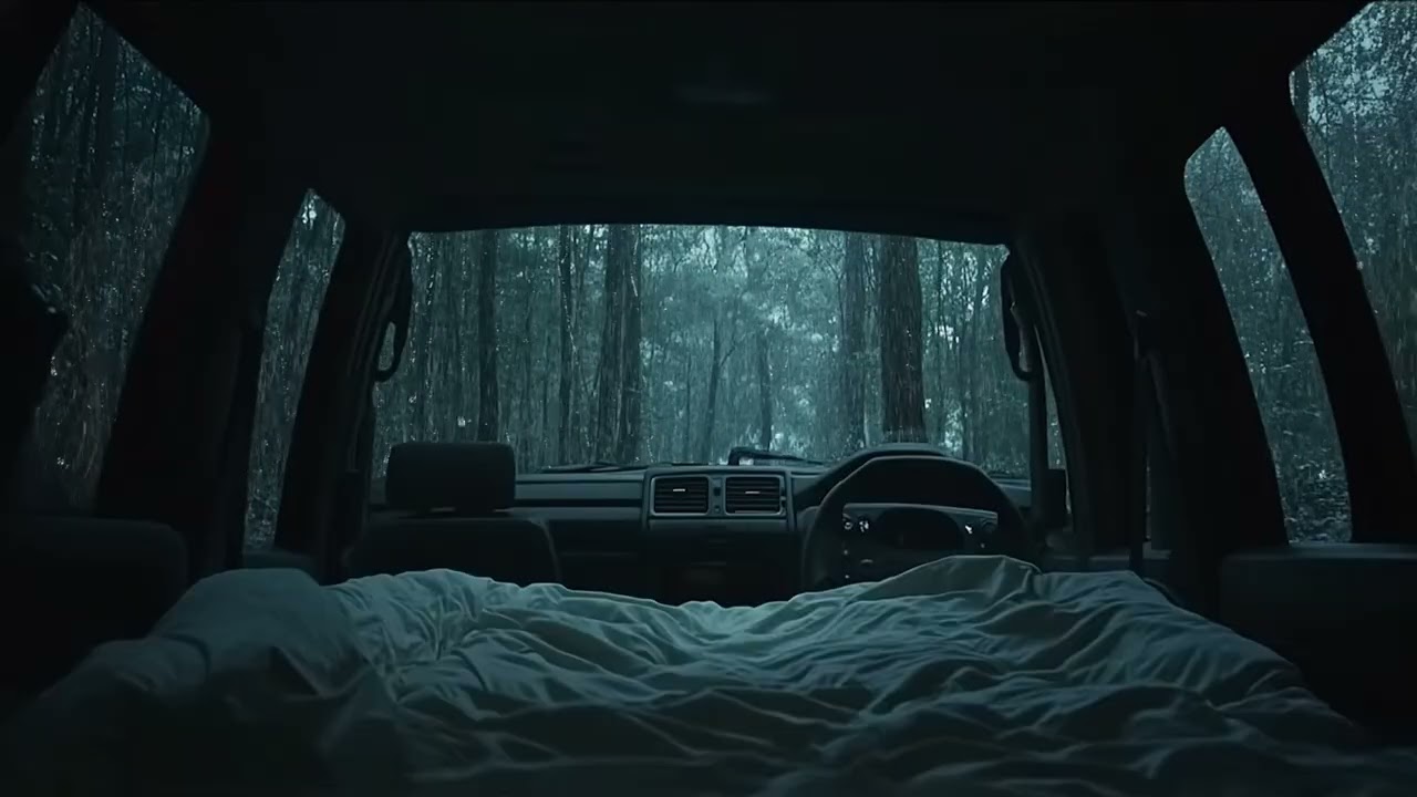 3 Hours⚡️ Forest Rain Escape Inside a Camper Van