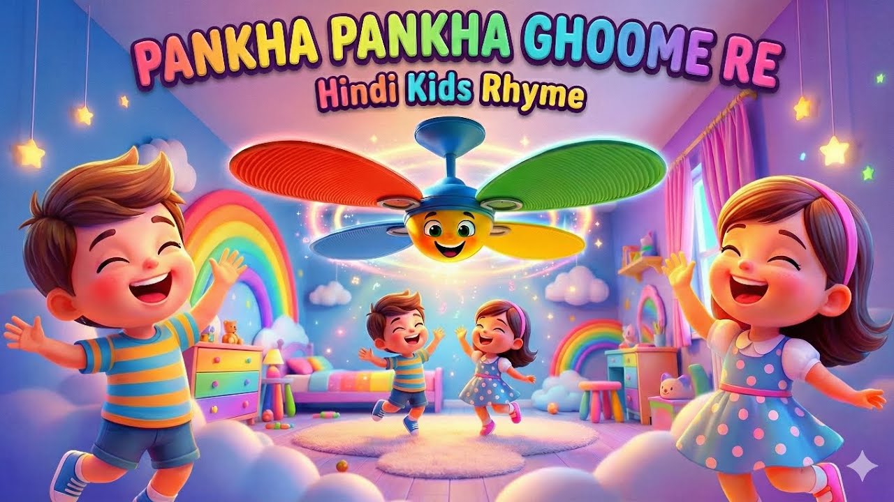 Pankha Pankha Ghoome Re 🌪️ | Hindi Kids Rhyme | Fun Fan Song for Children | Max Cenevo