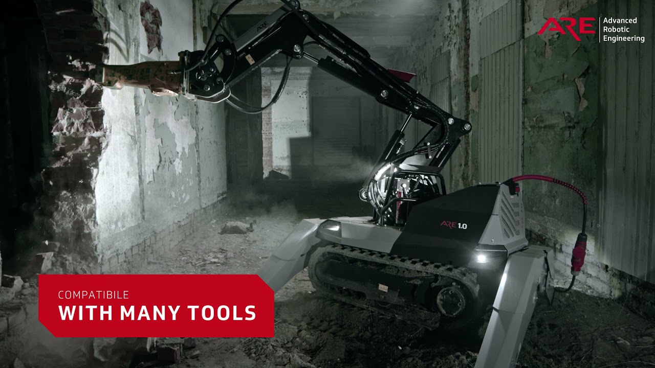 ARE Robot - the only remote controlled demolition robot with hybrid drive system. Feel the power!