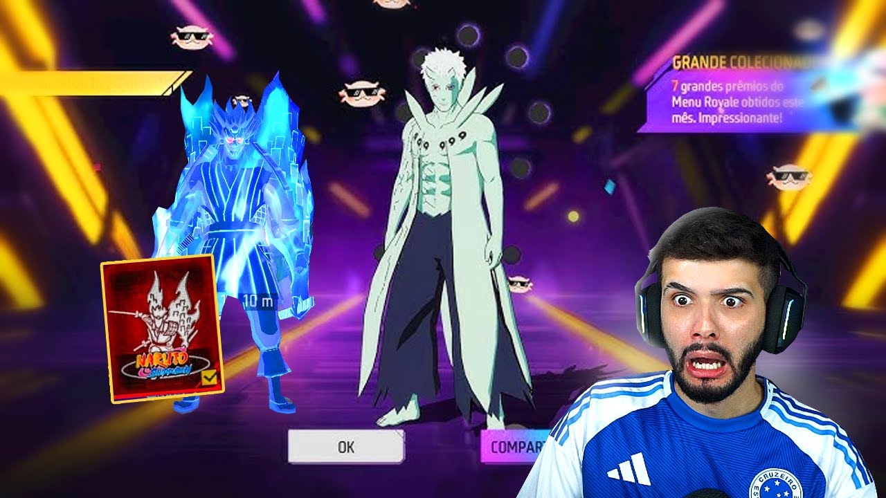 ZEREI O EVENTO DE NARUTO NO FREE FIRE E PEGUEI TODAS AS SKINS!