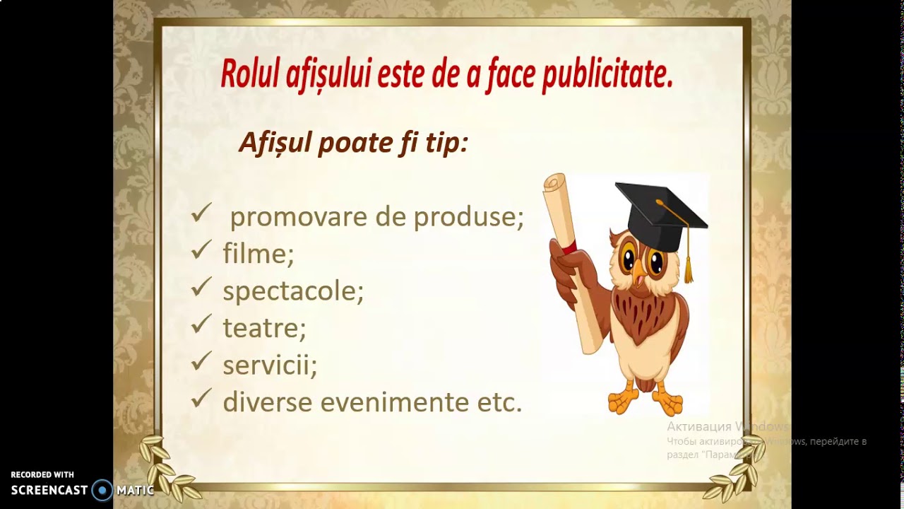 Limba și literatura română cl 2 Textul nonliterar  Afișul