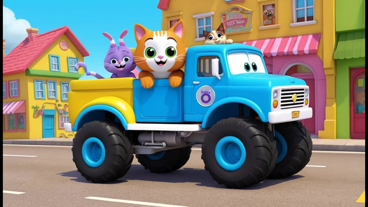 Монстр трак везет связку котят 🐱🚛