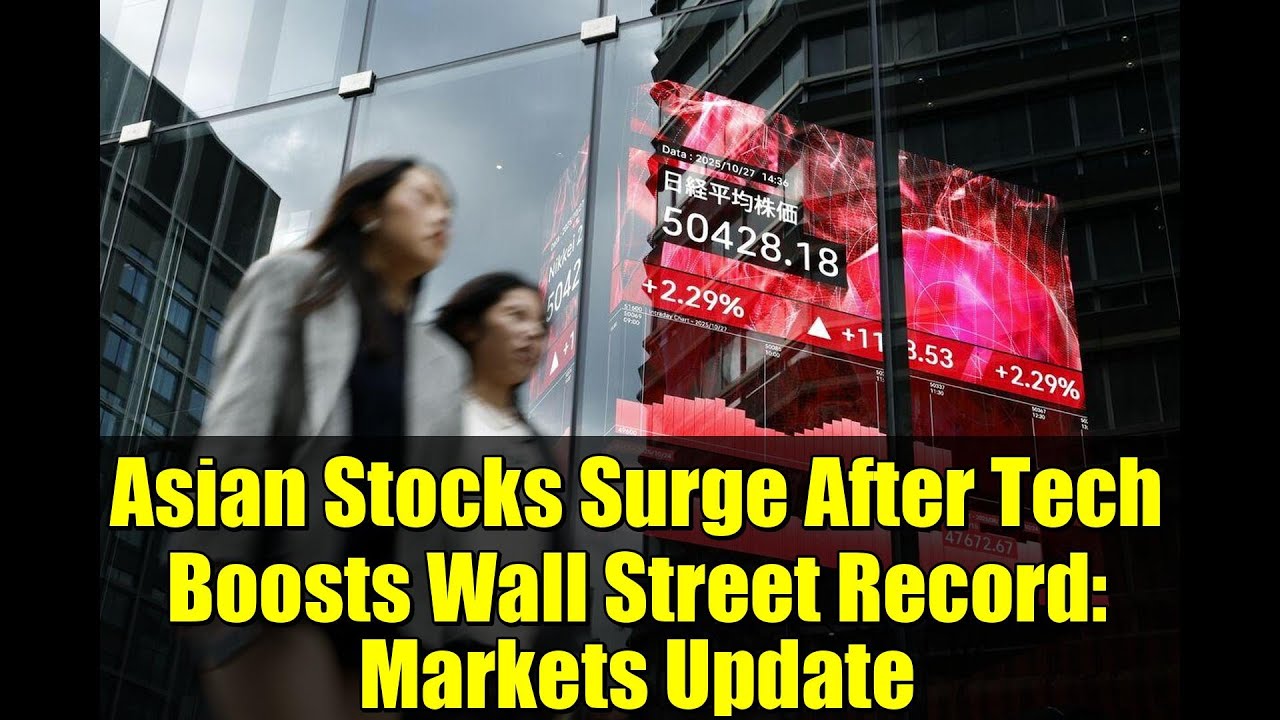 Азиатские акции резко выросли после того, как технологические компании подняли рекорд Уолл-стрит:...