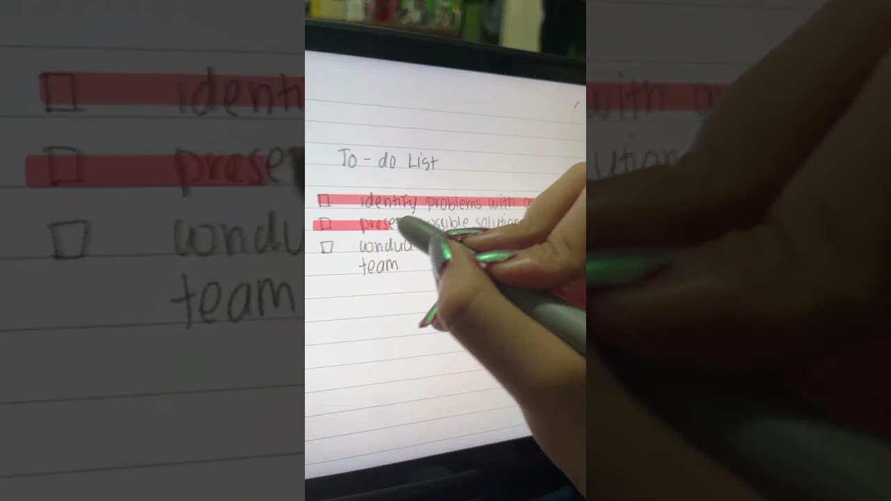 Ticking off to-do list 