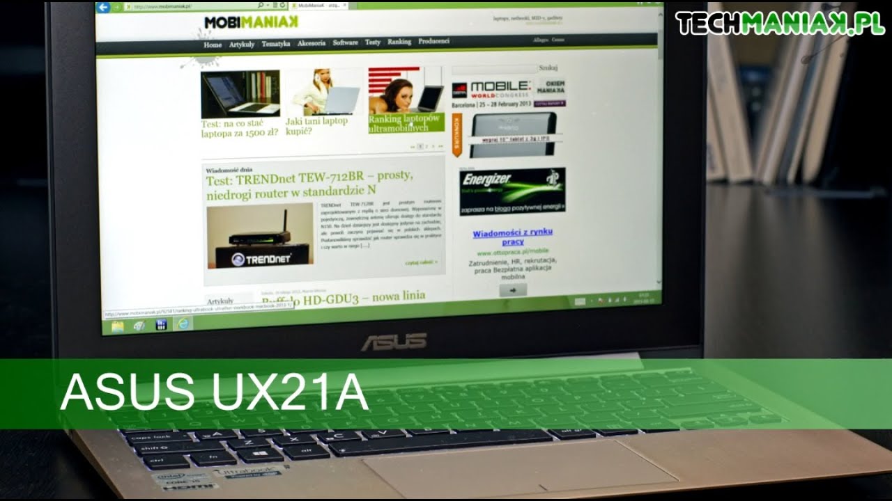 Wideo test i recenzja Ultrabooka ASUS UX21A | techManiaK.pl