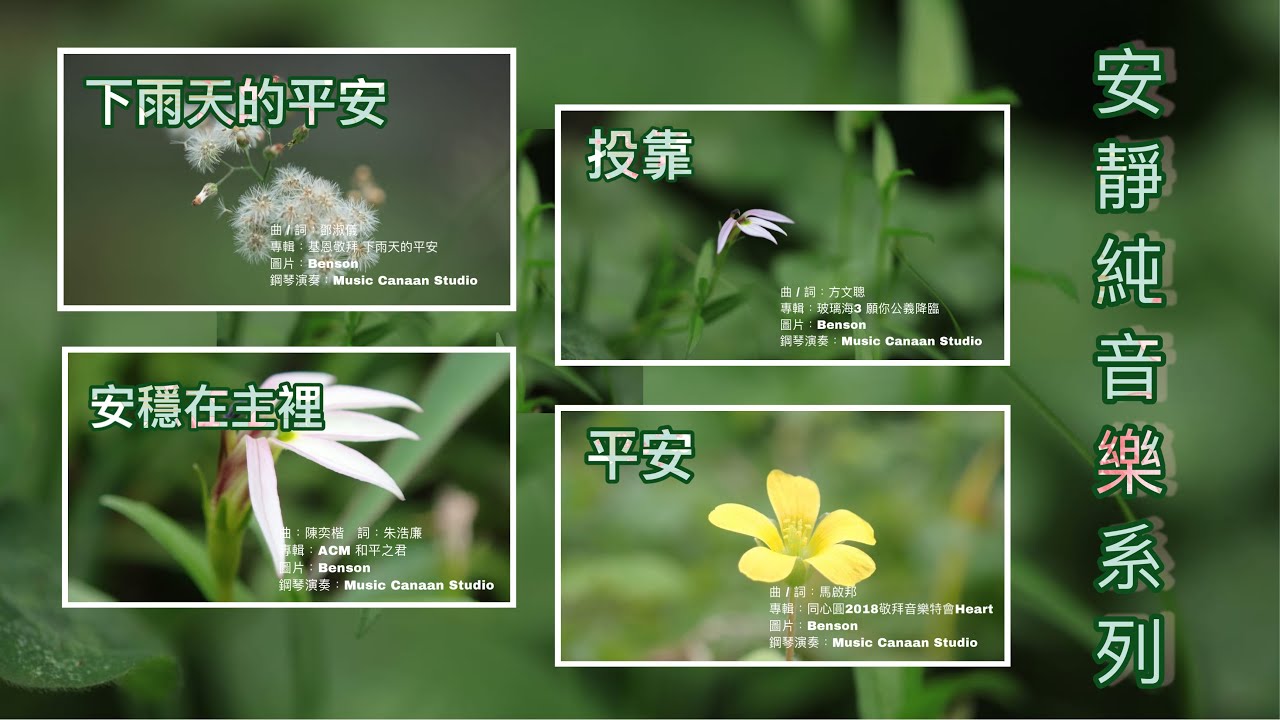 投靠 詩歌｜下雨天的平安 詩歌｜安穩在主裡 詩歌｜平安 詩歌｜安靜純音樂系列｜純音樂  @MusicCanaan ｜靈修 ｜默想 ｜禱告
