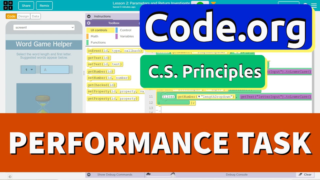 Code.org Perfect Score Performance Task Tutorial | Graded Example and Review CS Principles