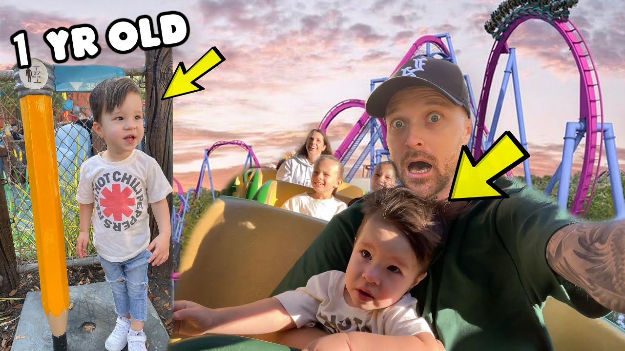 1-YEAR-OLD BRAVES His FIRST Giant ROLLERCOASTER at DISNEYLAND!