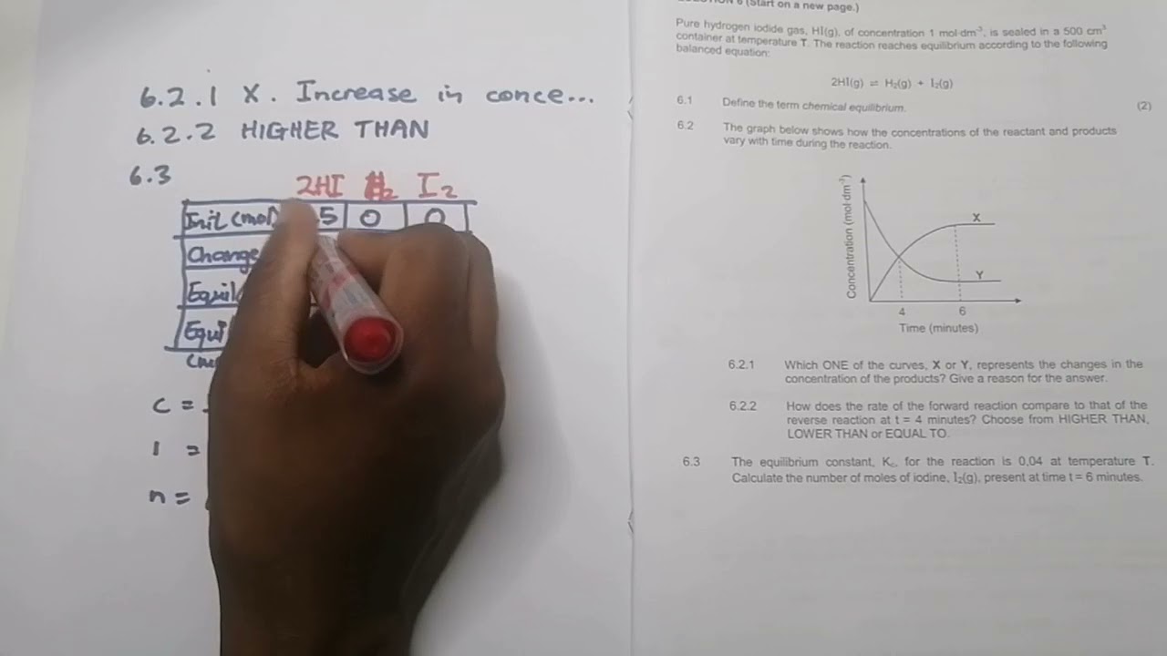 Chemistry | Complicated Kc Calculation | Chemical Equilibrium | DBE June 2021