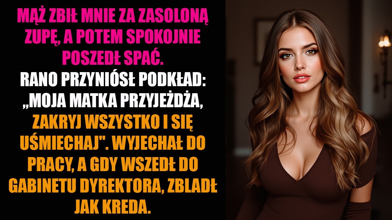 MĄŻ ZBIŁ MNIE ZA ZASOLONĄ ZUPĘ, A POTEM SPOKOJNIE POSZEDŁ SPAĆ. RANO PRZYNIÓSŁ PODKŁAD...