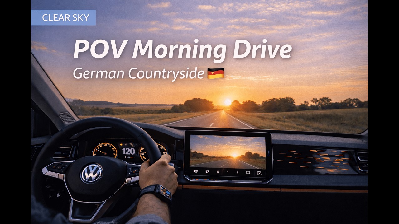 POV Morning Drive on German Countryside 🇩🇪 | Clear Sky | Pure Driving Sounds