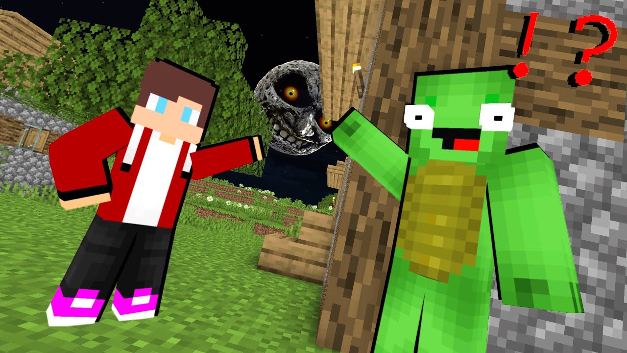 Maizen: JJ & Mikey Attacked By Lunar Moon - Maizen Minecraft Animation