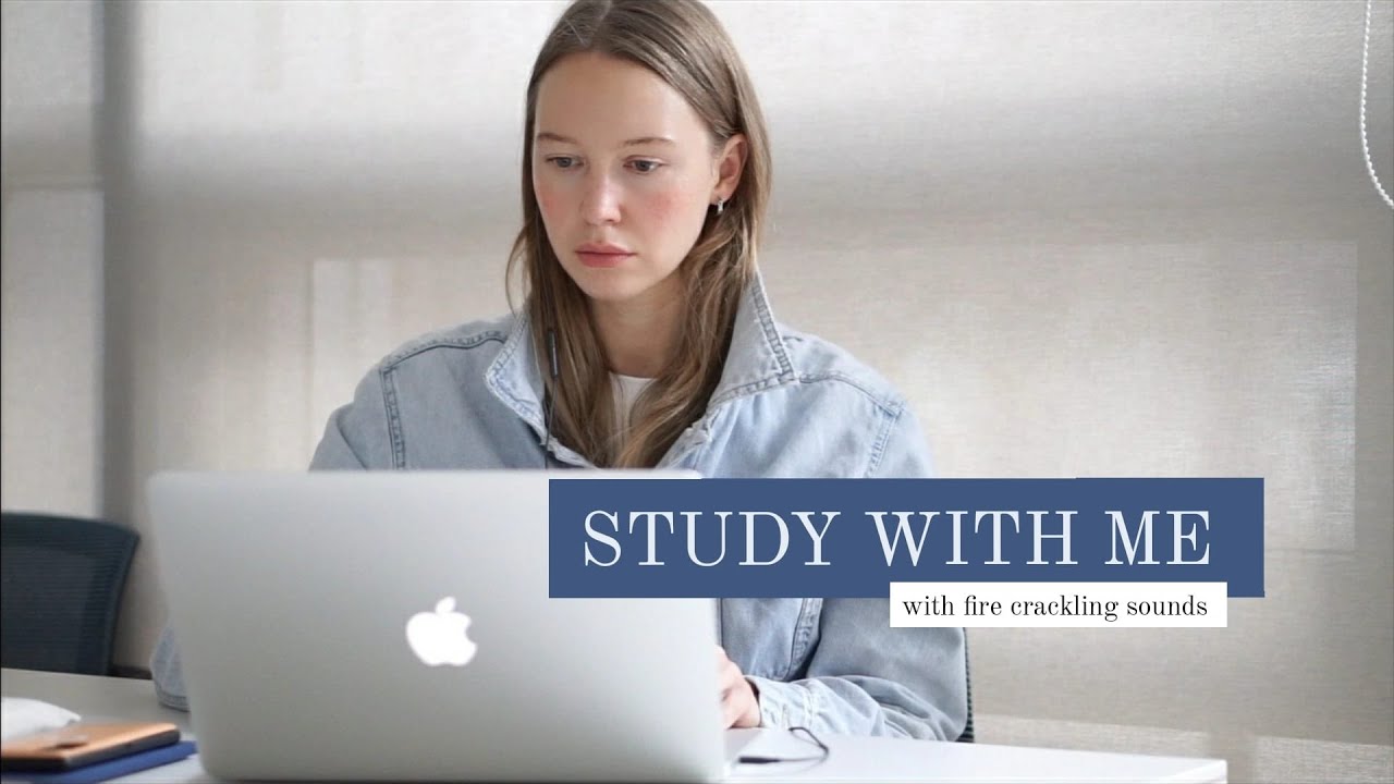 STUDY WITH ME AT NIGHT | real time, no music, fire crackling sounds, ASMR