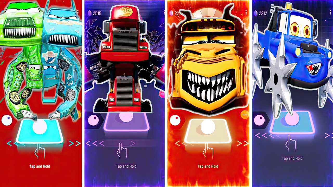 Twins King Hicks Eater 🆚 Mack Transformer Eater 🆚 School Bus Eater 🆚 Shuriken Maters Eater tile hop