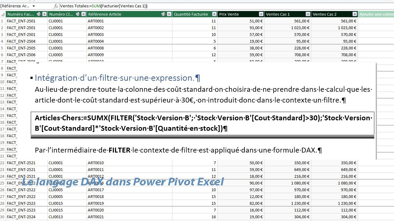 Le langage DAX pour Power Pivot Excel ou Power Desktop BI. Notions fondamentales.