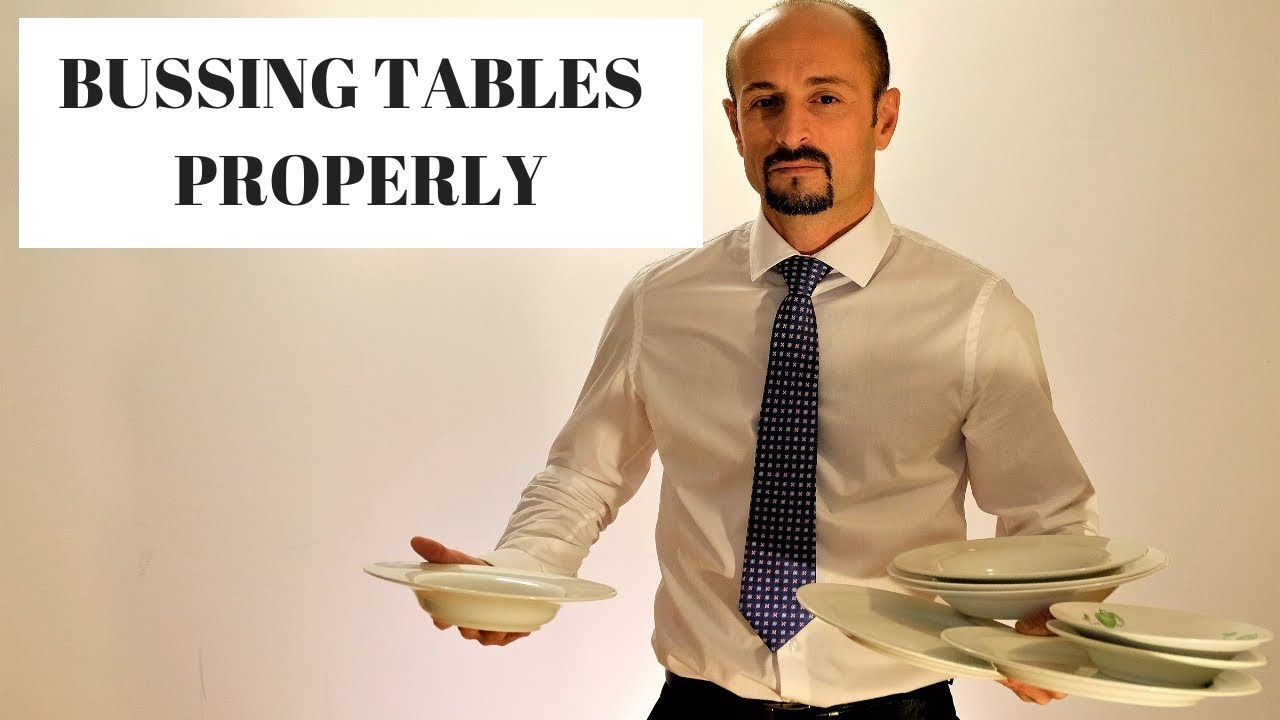 Waiter training: How to bus a table. How to be a busboy/ busgirl! Busser training video