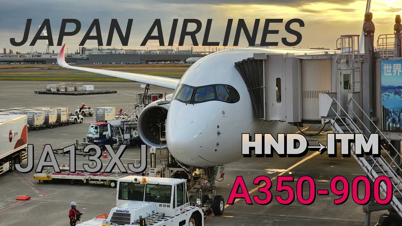 【4K・高音質】JAL A350-900　～輝く富士と夜景～JA13XJ