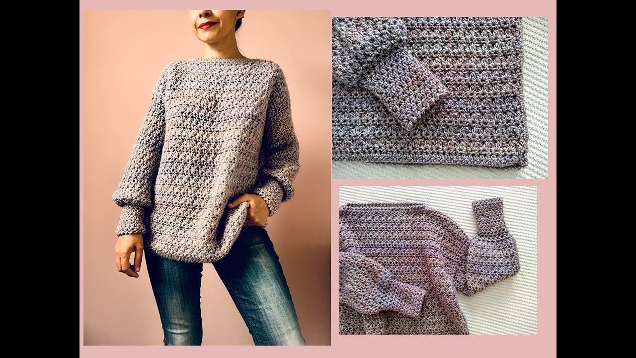 Su&eacute;ter, jersey a crochet para mujer &iexcl;F&aacute;cil y paso a paso!