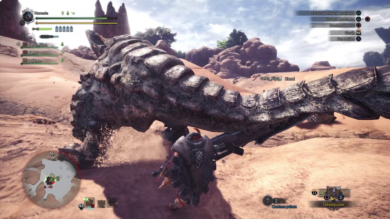 MHW  (Beta) - Gameplay Multijoueur - Barroth Vs Lanceflingue