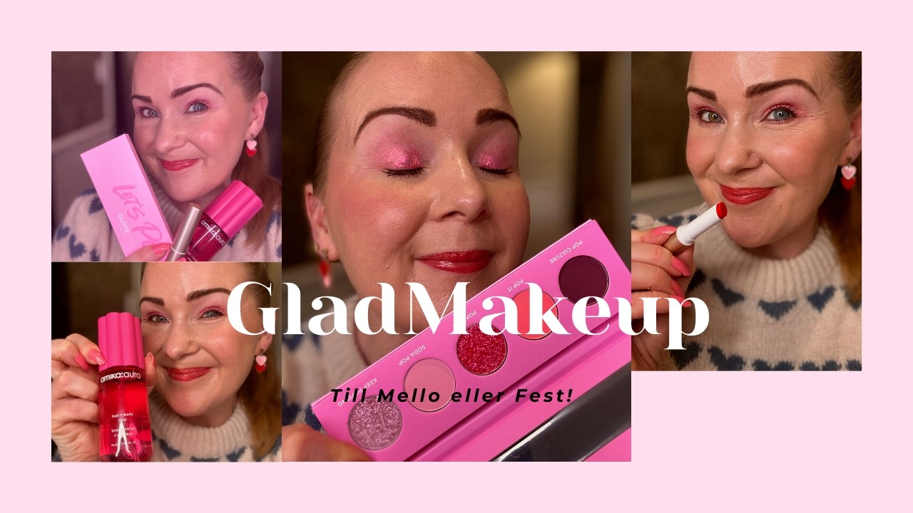 Glad sminkning till Mello eller fest! Charlotte Tilbury, Glossgods, Jane Iredale, Amika & Haus Labs