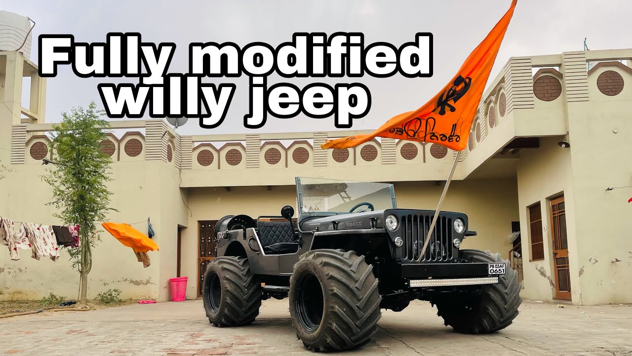 Fully modified willy jeep | jeep monster tyres | jeep customs lights | high end sound system jeep