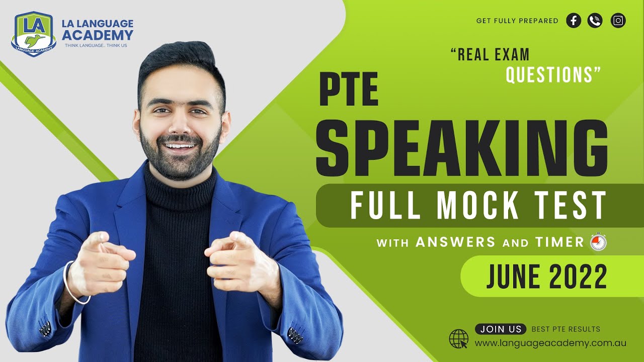 PTE Speaking | Full Mock Test with Answers | June 2022 | LA Language academy PTE NAATI & IELTS