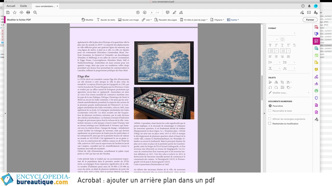 Comment ajouter un arrière-plan dans un fichier Pdf ?