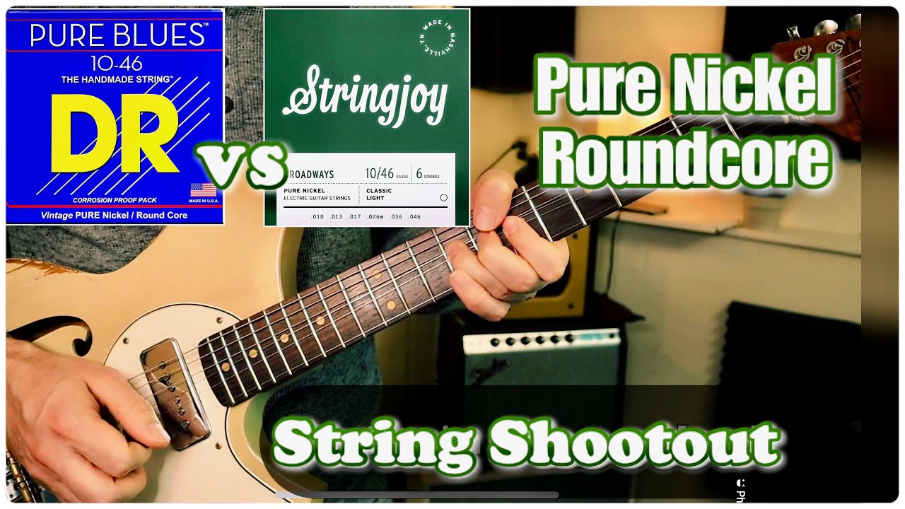 Stringjoy Broadway vs DR Pure Blues - Pure Nickel Wound / Round Core Guitar Strings - Novo Miris T