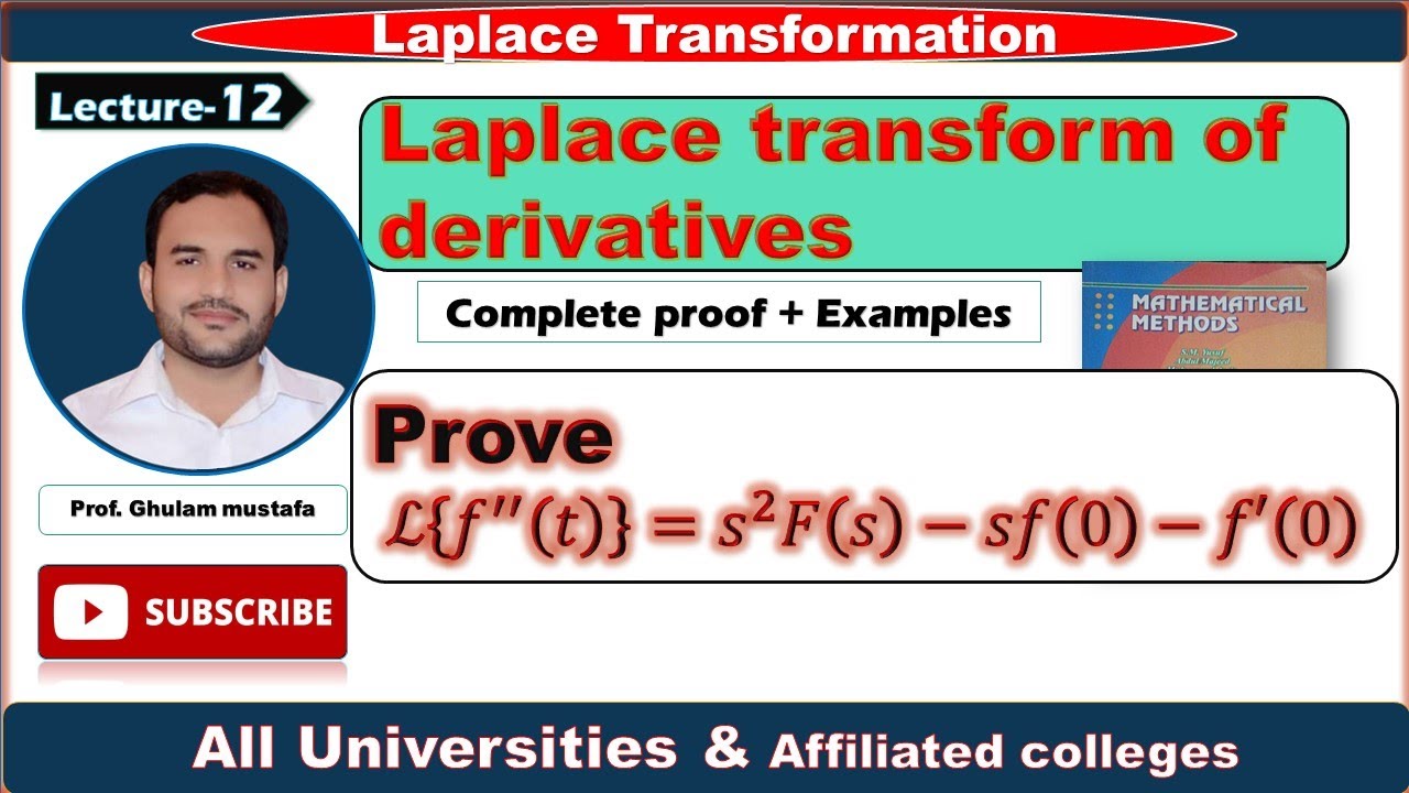 Laplace transform of second derivatives | Laplace transform of second derivatives proof | Lec-12