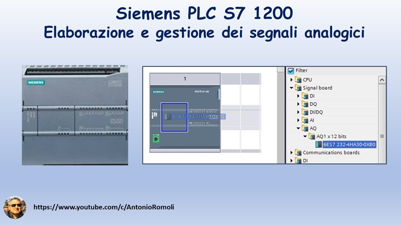 Elaborazione e gestione dei segnali analogici nei PLC Siemens S7 1200 -  Video n.2