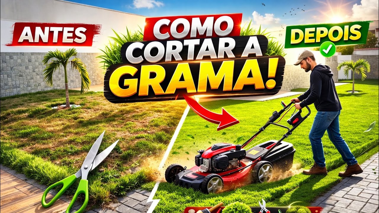 Como eu corto a minha grama