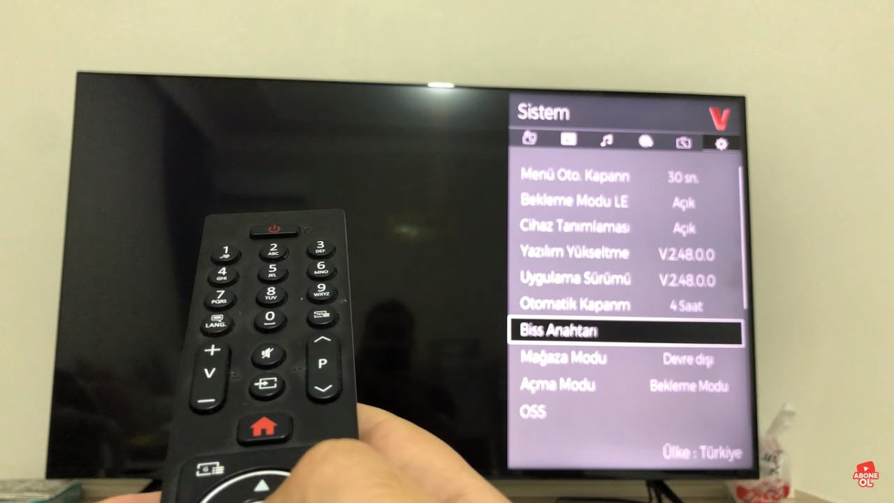 Vestel Biss Şifresi Nasıl Girilir