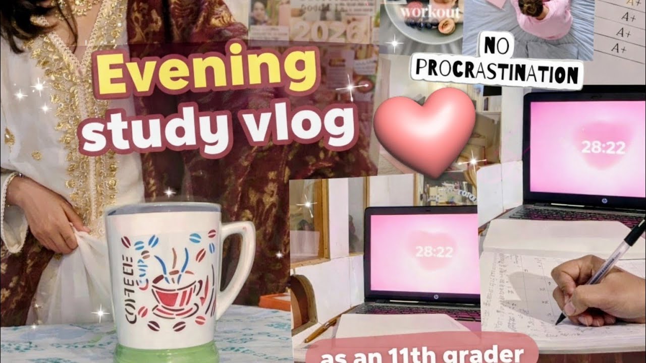 Evening study vlog |✨🪷 as pcm 11th grader 