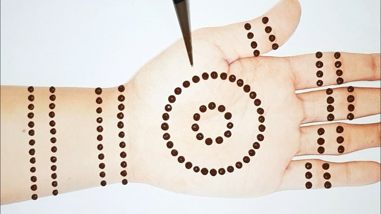 New Easy Stylish dotted Mehndi design - Simple mehndi design for hands - Beautiful Mehandi ka design