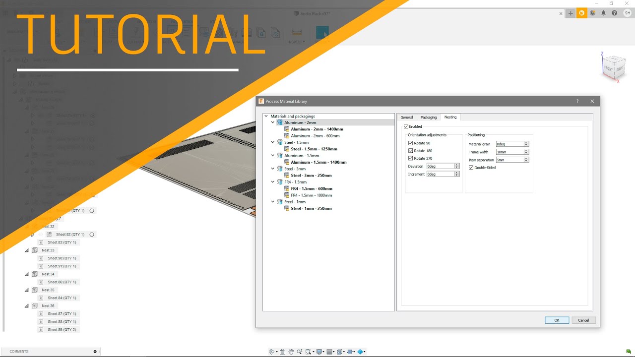 Tutorial: Nesting and Fabrication Extension: Part 2 of 8: Materials and Packagings