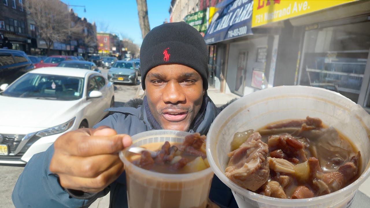 REAL Jamaican Soup In NYC | Jamaican Street Food