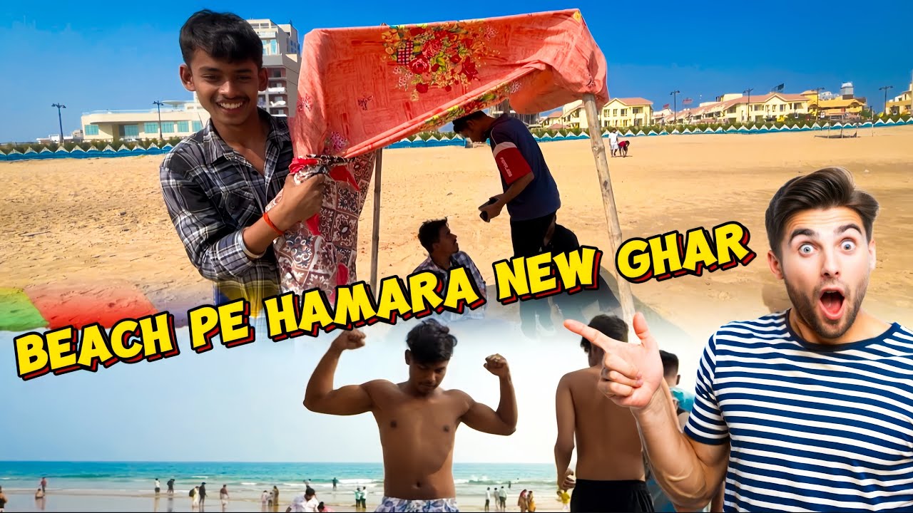 Puri Beach pe Bna Diye Ghar 🏠/ Maza aagya Beach Pe 😍