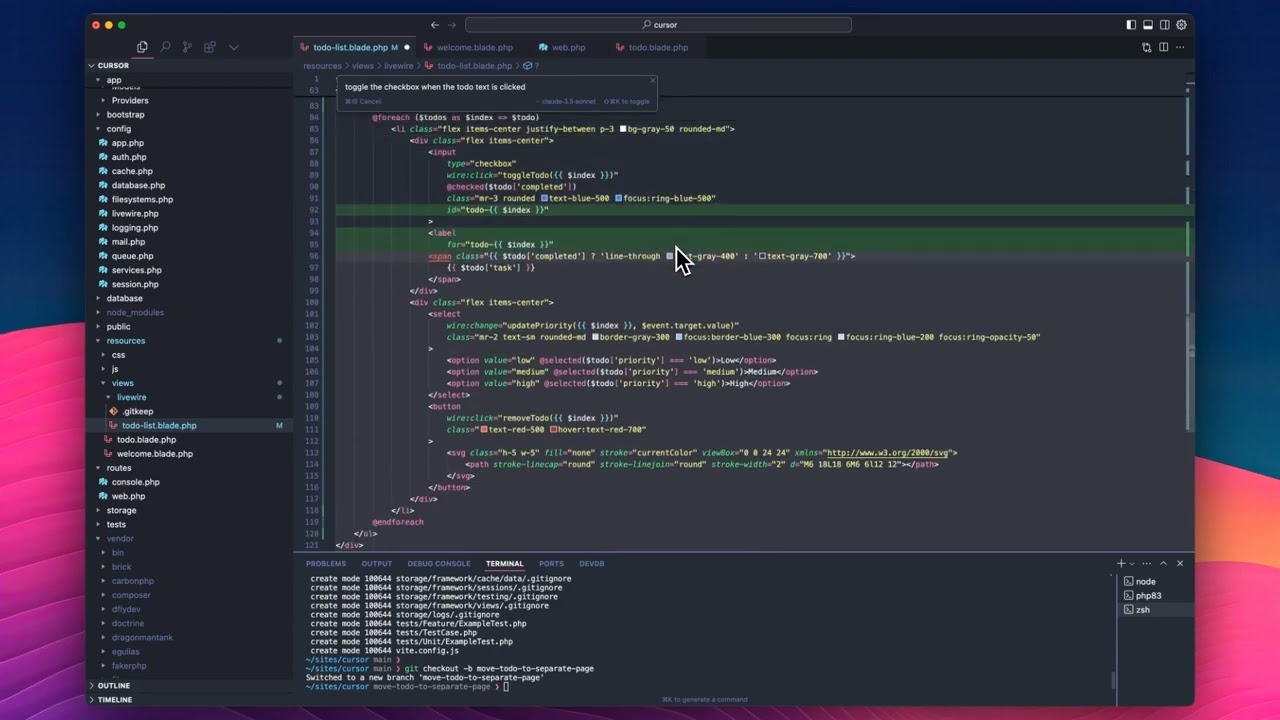 Using Cmd+K in Cursor to write and edit code like a pro with AI