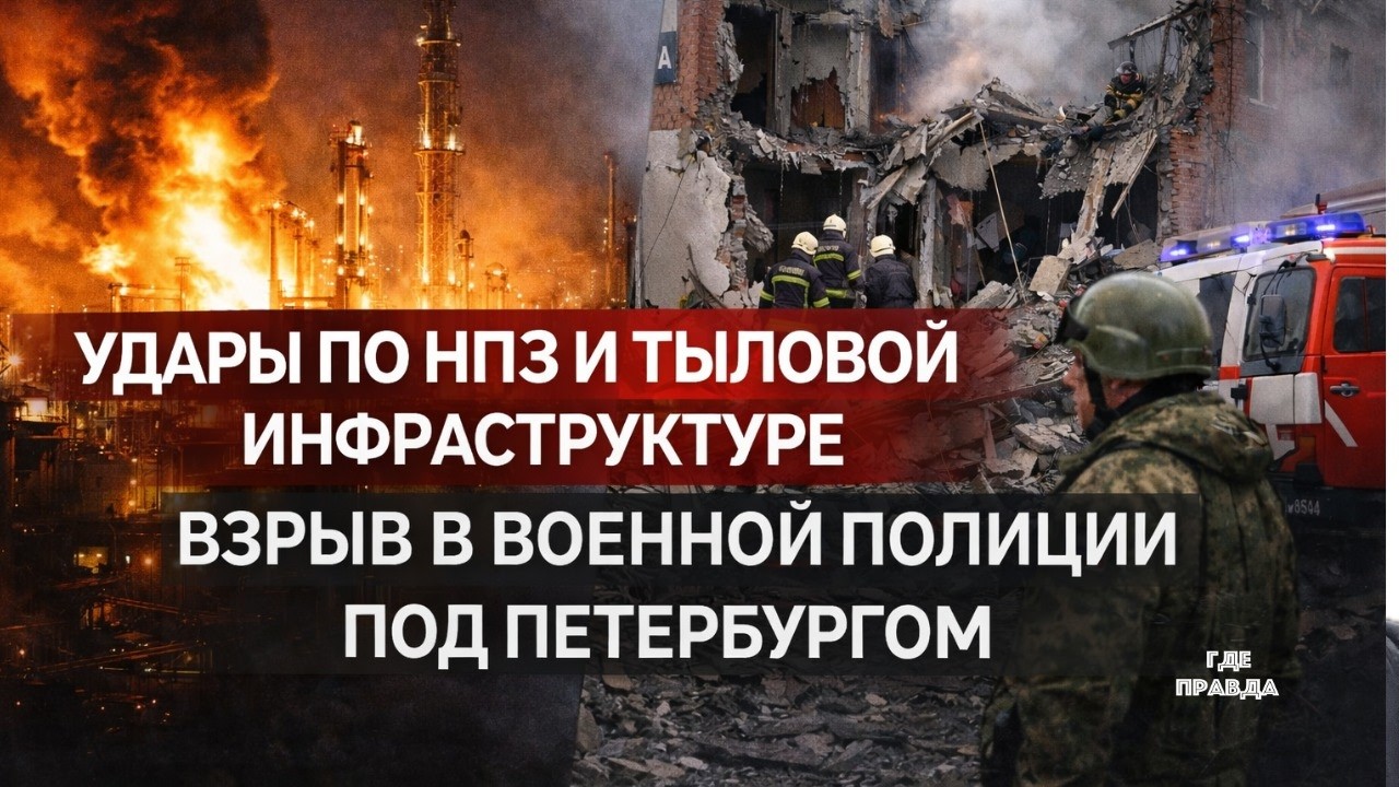 Удары по НПЗ и тыловой инфраструктуре. Взрыв в военной полиции под Петербургом