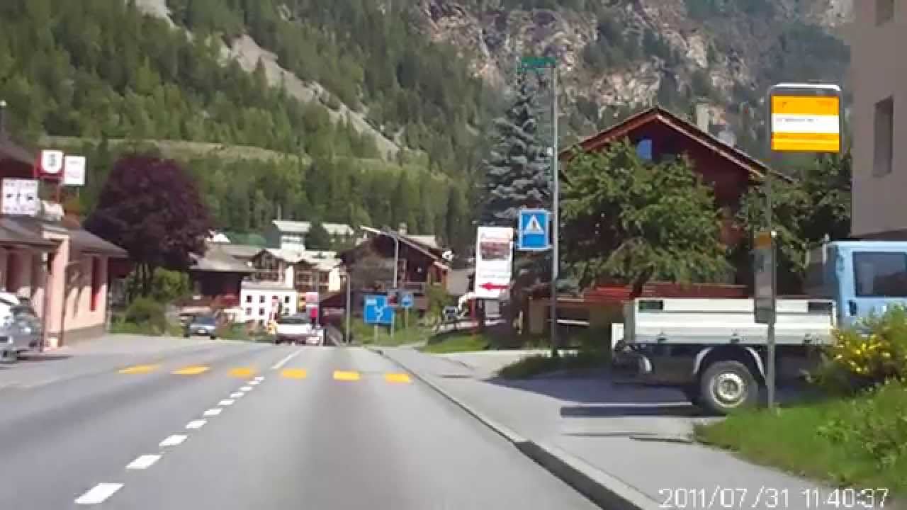 Autofahrt  Täsch/Zermatt - Grächen  Teil 1