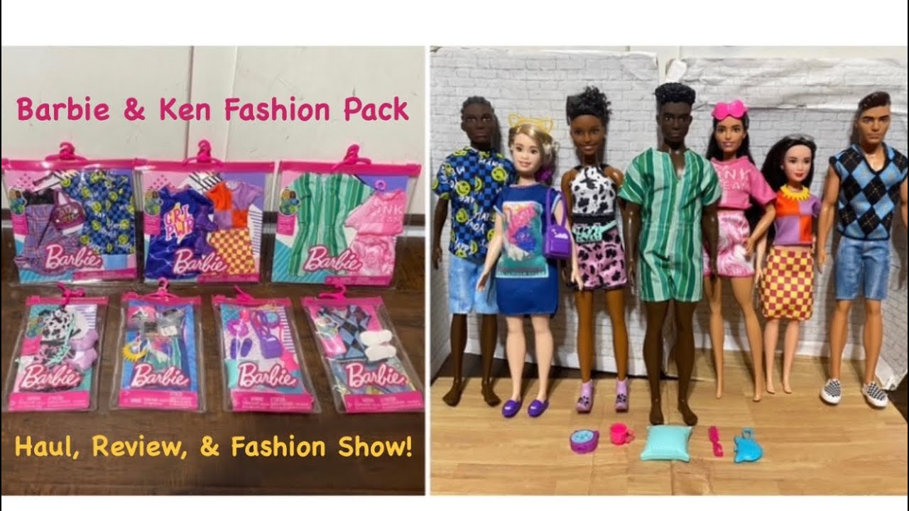 Barbie & KEN Fashion Pack Haul, Review, & Fashion Show! PATTERN PALOOZA!