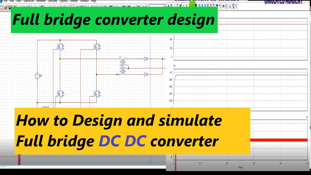 Design and Simulation of Full Bridge DC to DC Converter in PSIM | Full bridge converter in POWERSIM